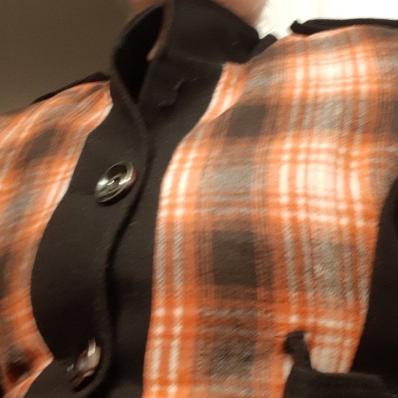 Paparazzi Wool Jacket Orange, White and Black Medium size - Picture 14 of 16